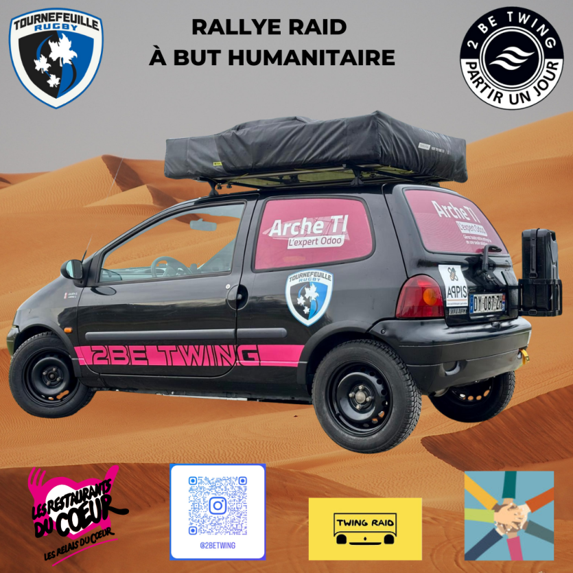 La Twingo avec le logo du club qui participera à Twing Raid.